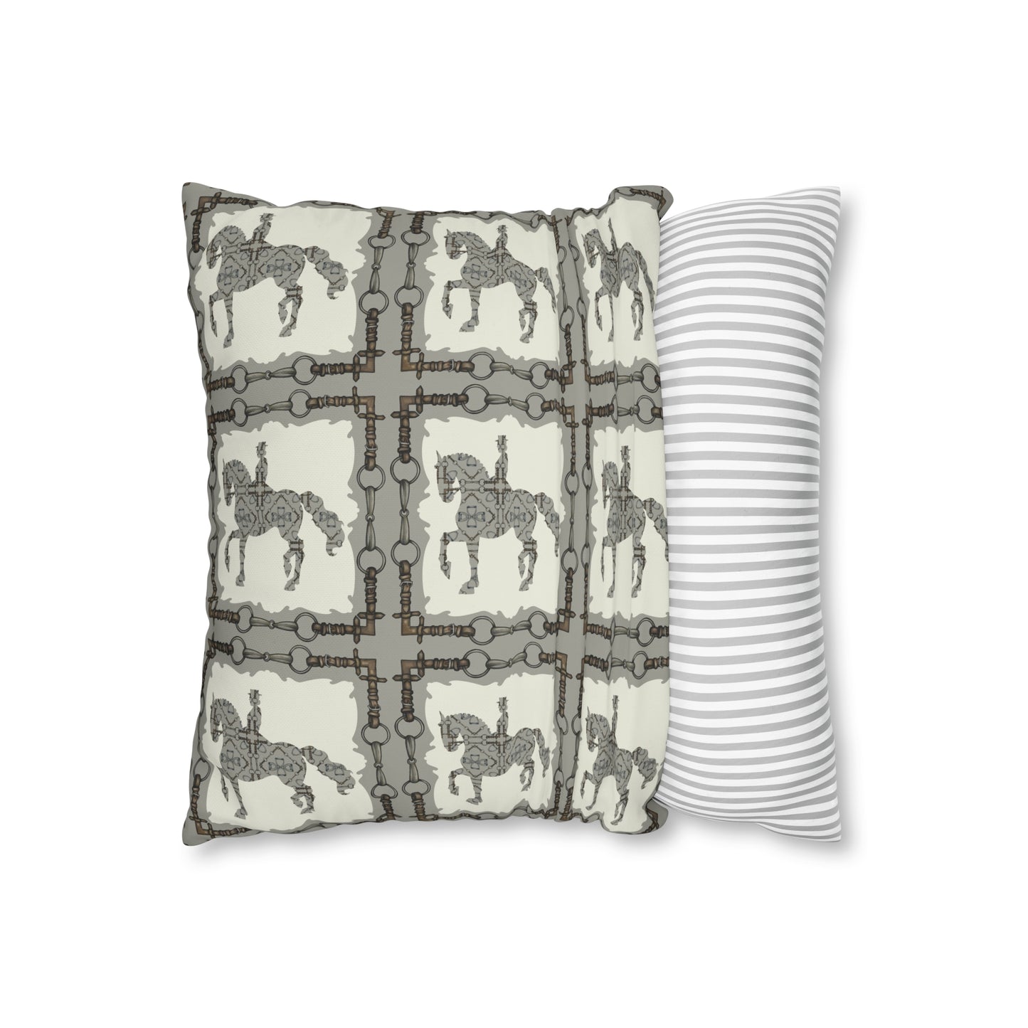 Copy of Gray and Ivory Dressage Horse Double Sided Pillow Case