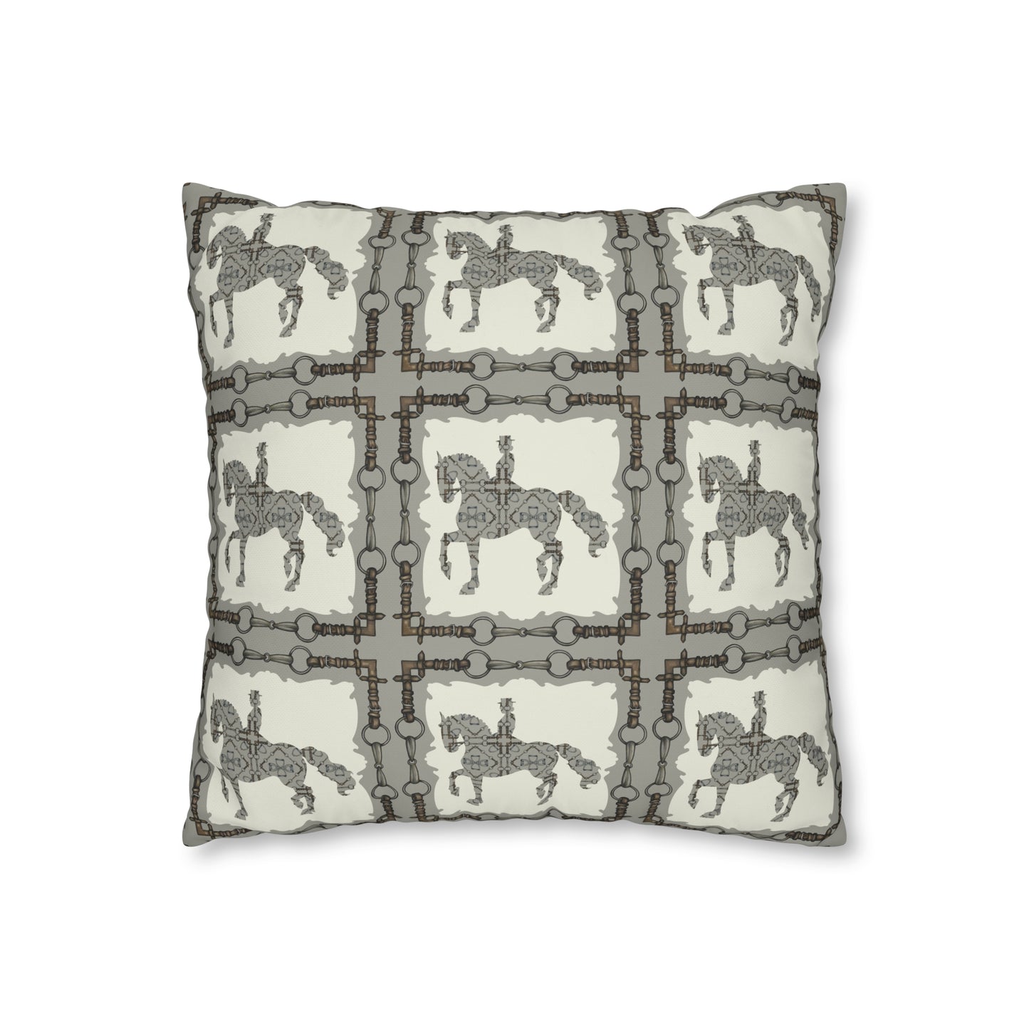 Copy of Gray and Ivory Dressage Horse Double Sided Pillow Case