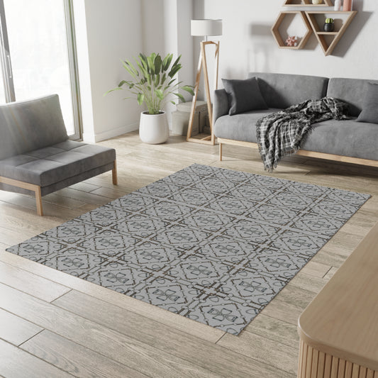 Grey Geometric Bit Area Rug