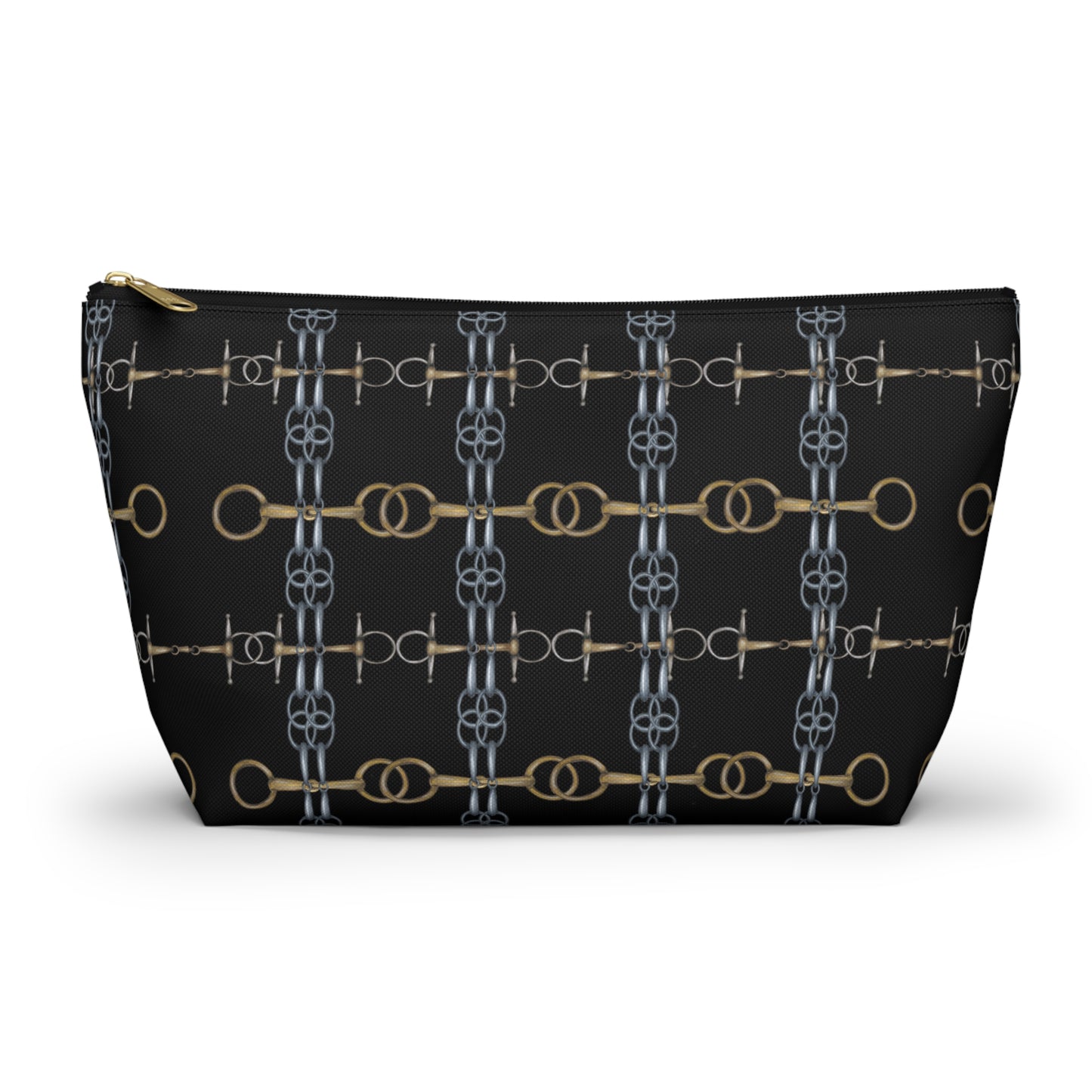 Black Equestrian Bit Accessory Pouch/Makeup Bag