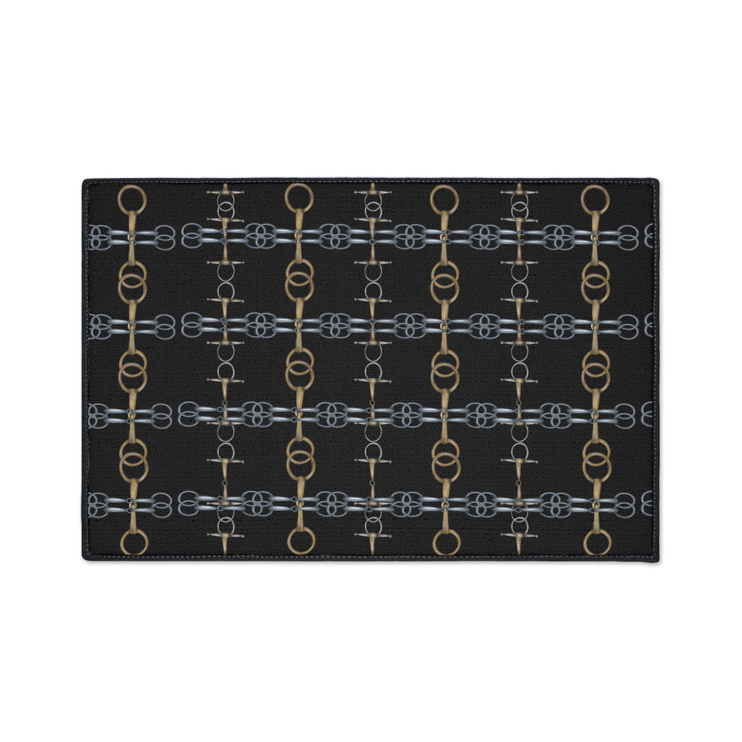 Black Equestrian Bit Heavy Duty Floor Mat