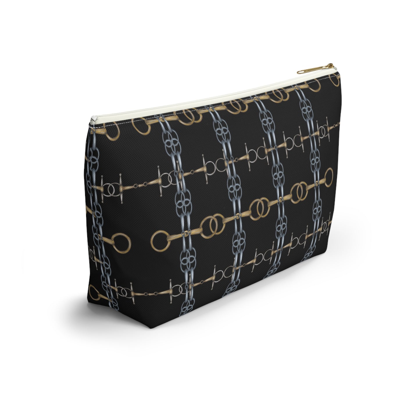 Black Equestrian Bit Accessory Pouch/Makeup Bag