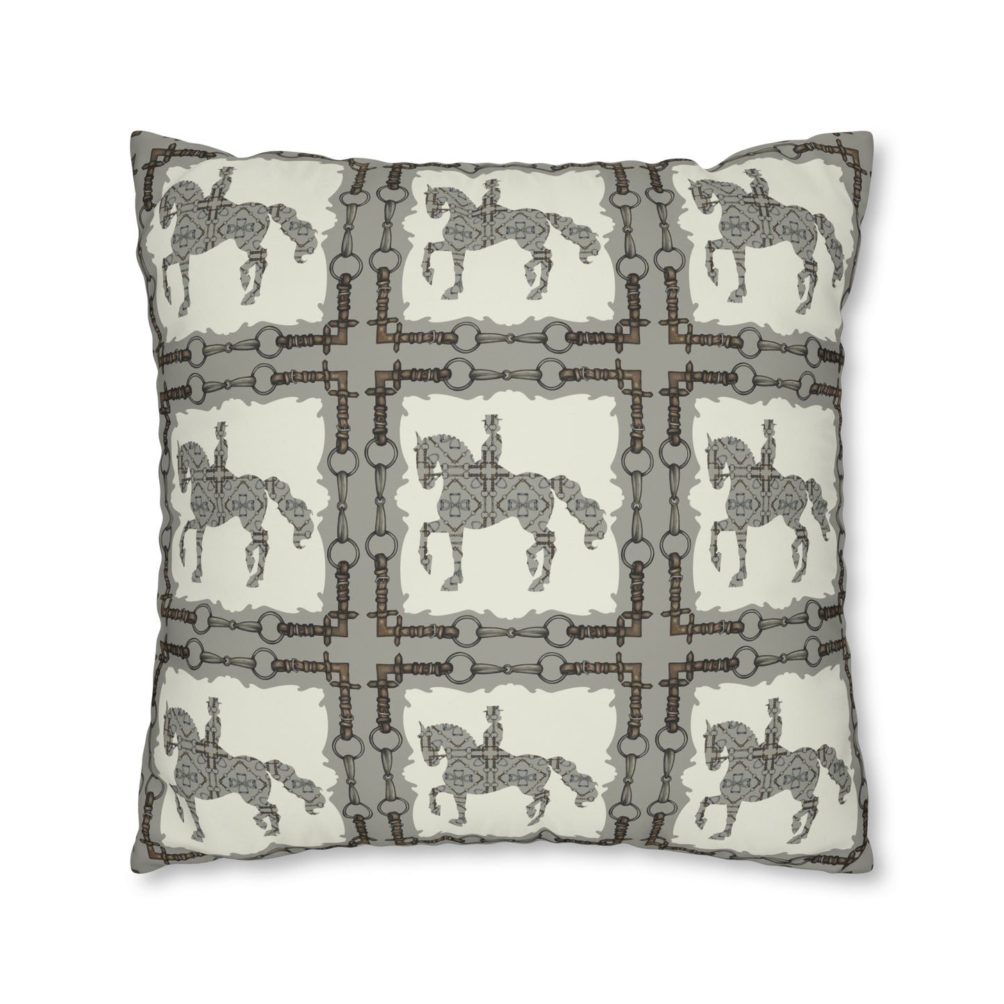 Copy of Gray and Ivory Dressage Horse Double Sided Pillow Case