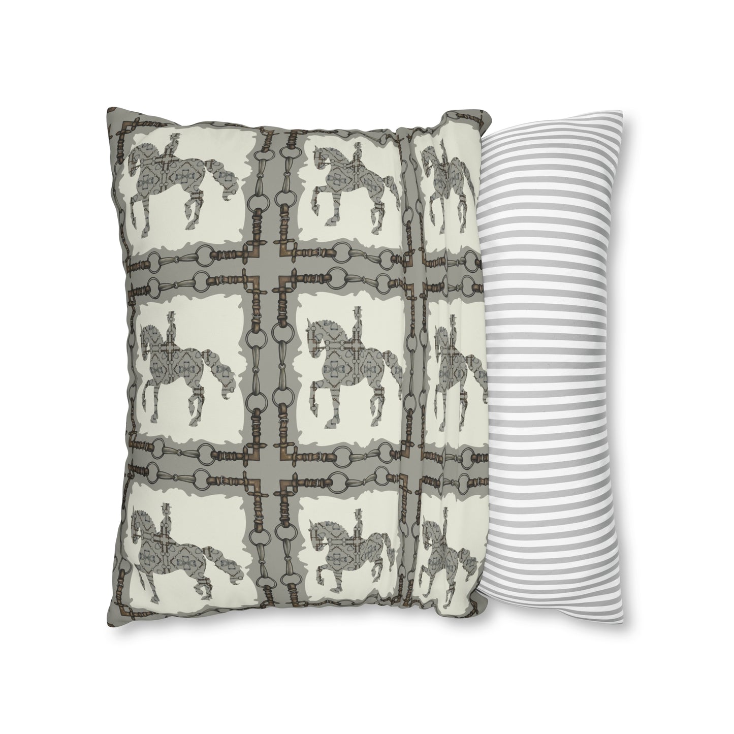 Copy of Gray and Ivory Dressage Horse Double Sided Pillow Case