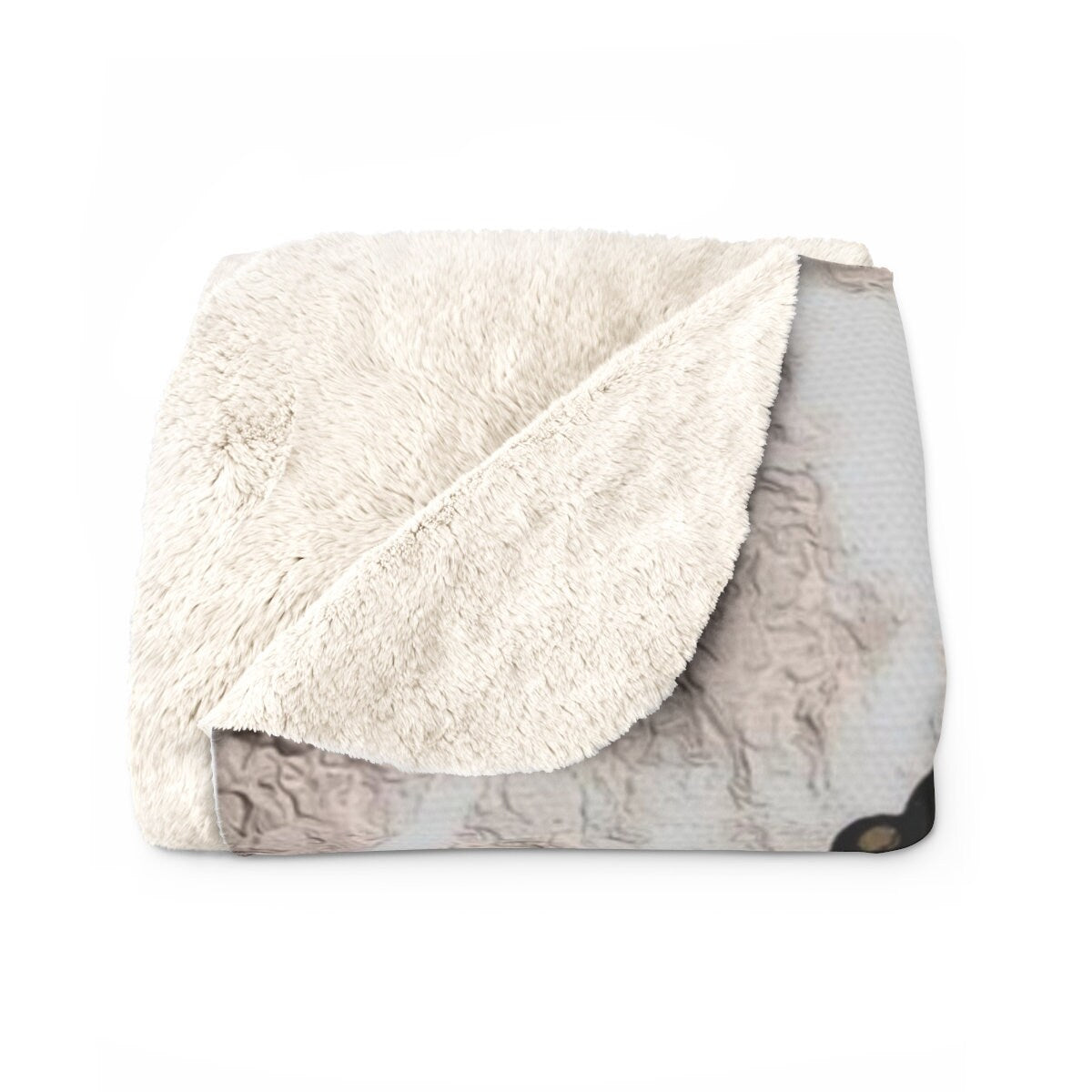 Spanish White Horse Sherpa Fleece Blanket