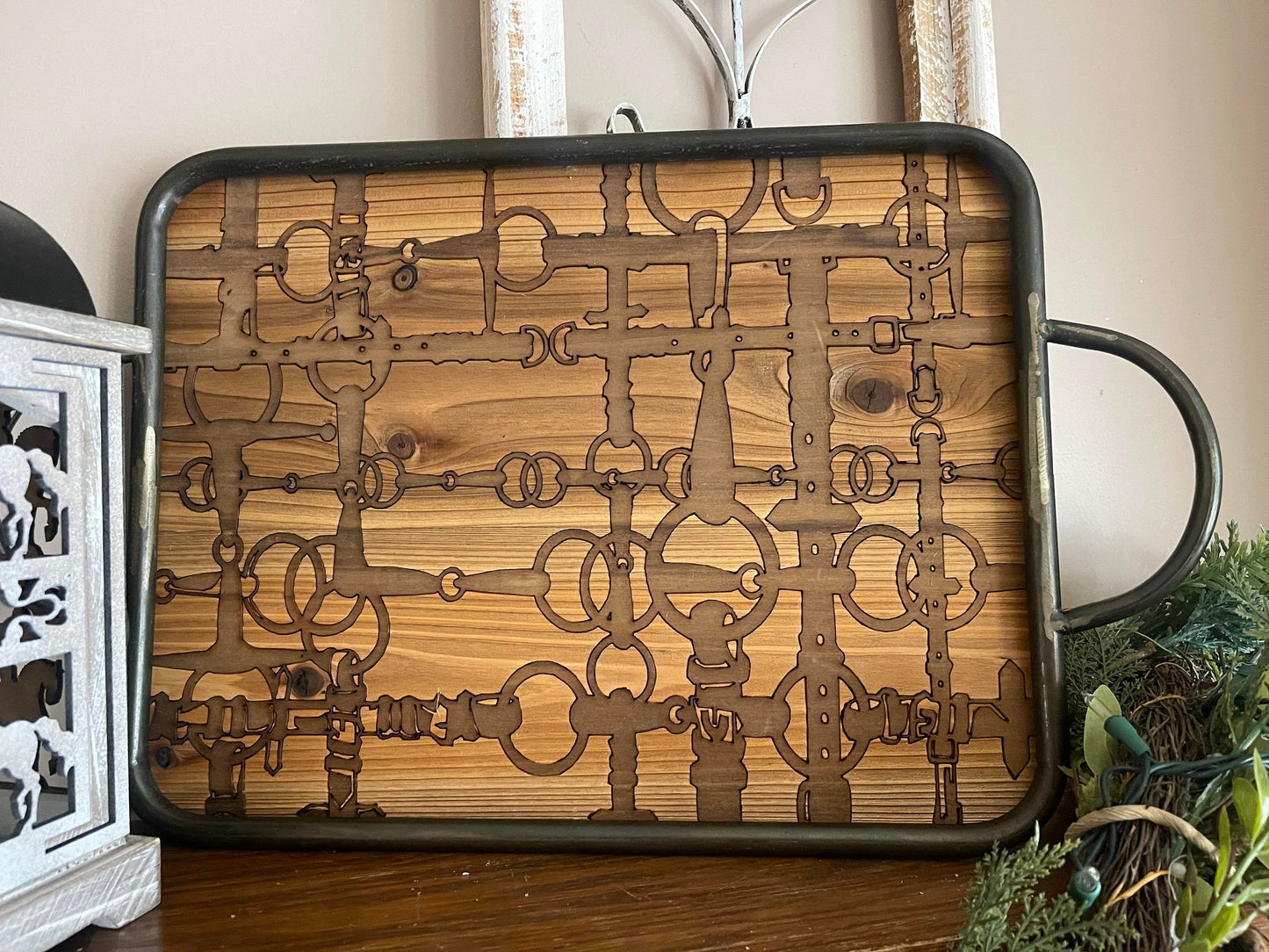 Equine Snaffle Bit Engraved Charcuterie Board
