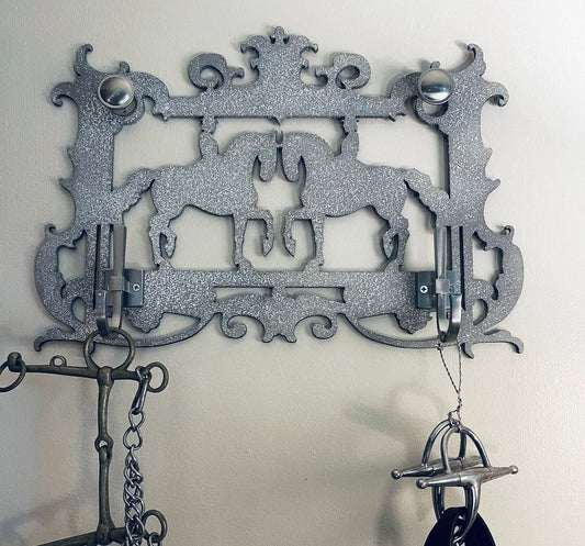 Dressage Piaffe de Deux Decorative Tack Room Hook - Equine Bridle Halter Holder - Equestrian Home Decor - Horse Wall Art Keyring Hanger